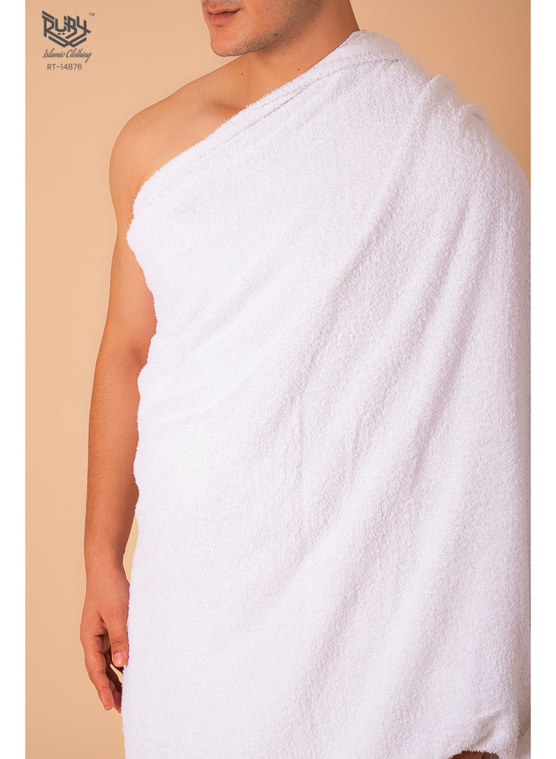 RUBY ISLAMIC CLOTHING Men's Ihram for Hajj and Umrah, Super Soft, Sweat Absorbent, 2 Piece Ihram Set|Comfortable & Lightweight |Pilgrimage Essentials |Ultra-Comfort for Hajj & Umrah - Image 3